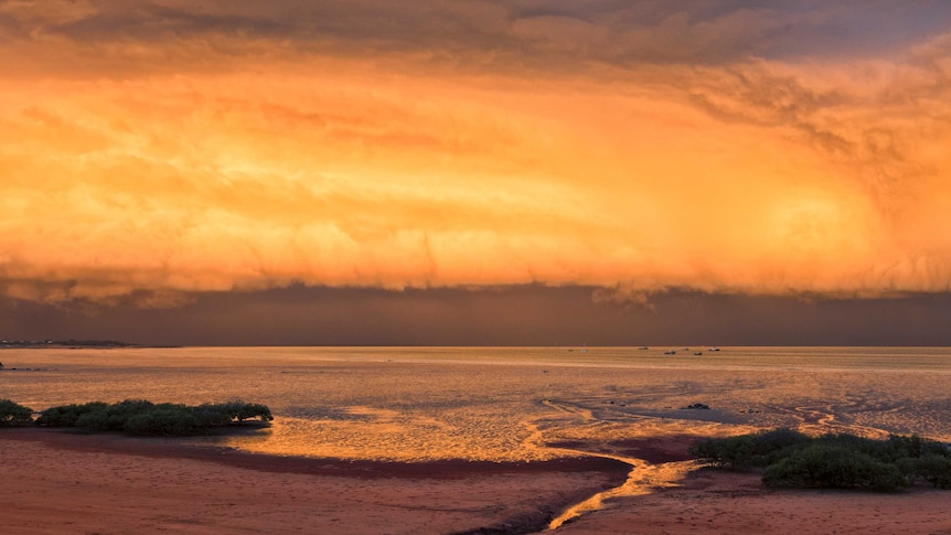 A pre-cyclone sunset in Broome captured by award-winning Kimberley photographer Pamela Jennings