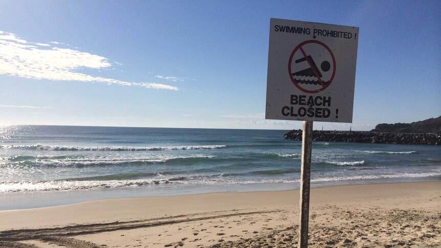 Main Beach at Evans Head closed