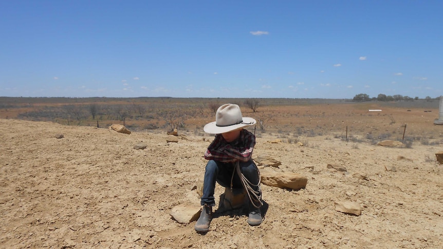 Distance education student on a property near Longreach