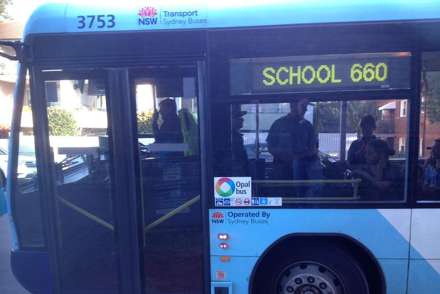 Police on bus outside Emanuel school in Randwick