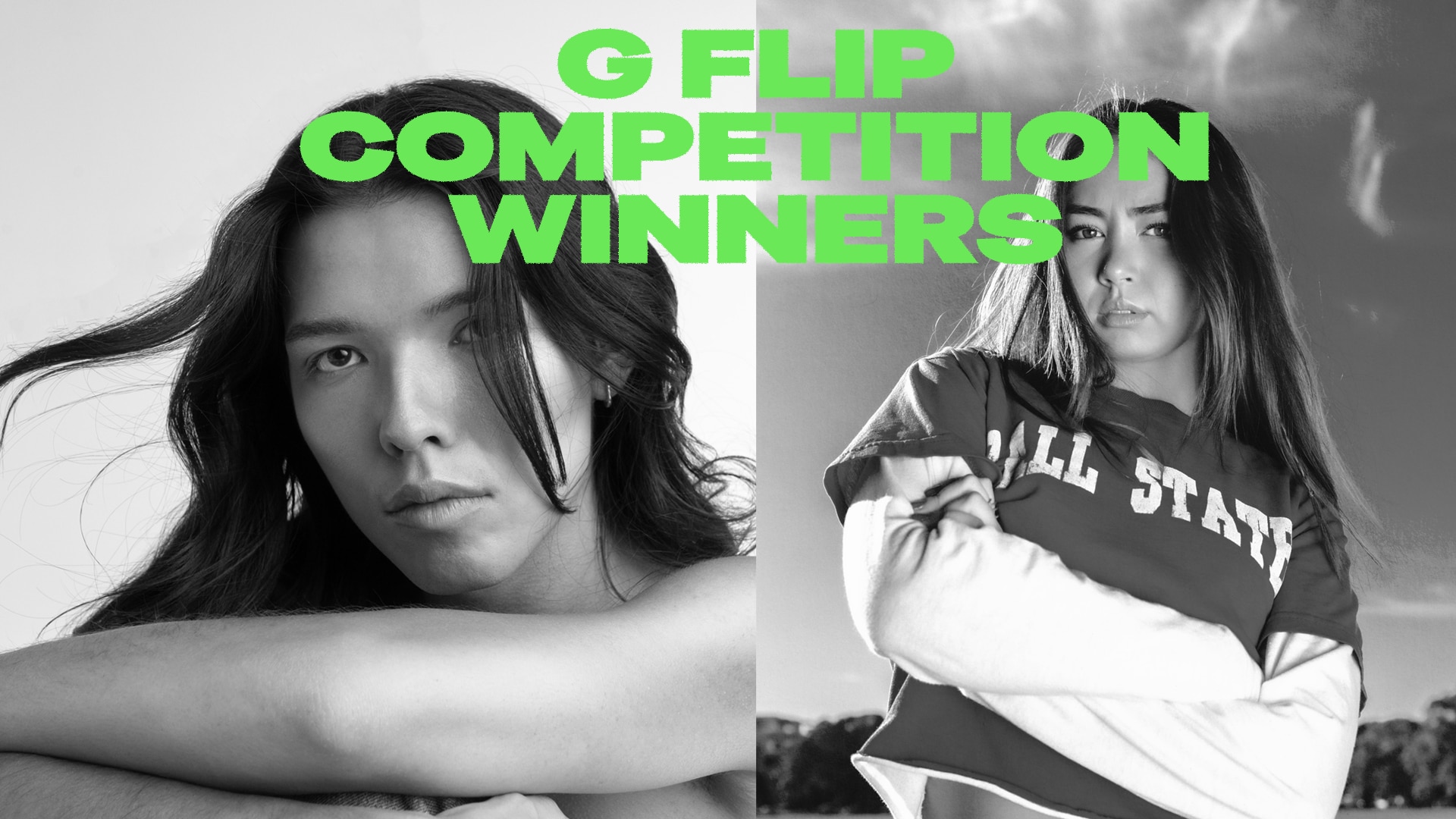 Two images of the G Flip comp winners Robert Baxter and  Chloe Parché