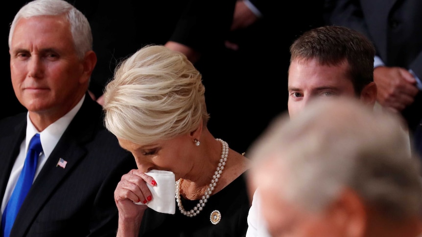 Cindy McCain during ceremony honouring her husband