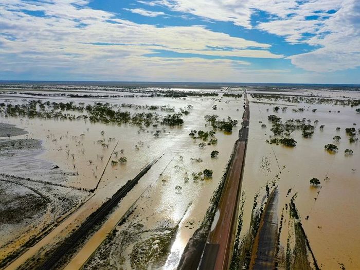 The Landsborough Highway impassable south east of Winton.