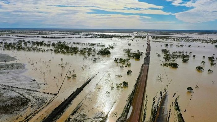 The Landsborough Highway impassable south east of Winton.