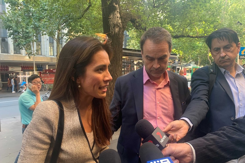 Kharla Williams outside a meeting of the Melbourne City Council.