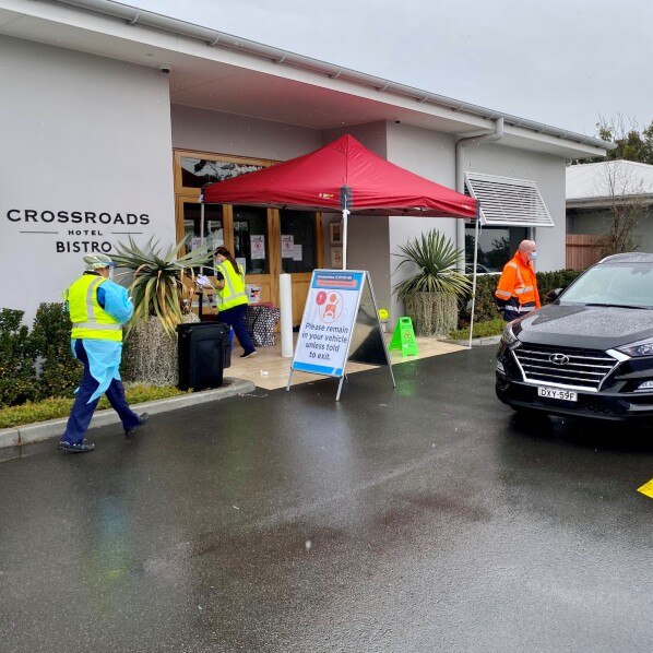 Testing is taking place at the Crossroads Hotel in Casula