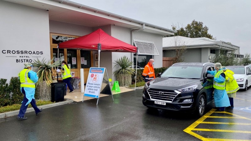 Testing is taking place at the Crossroads Hotel in Casula