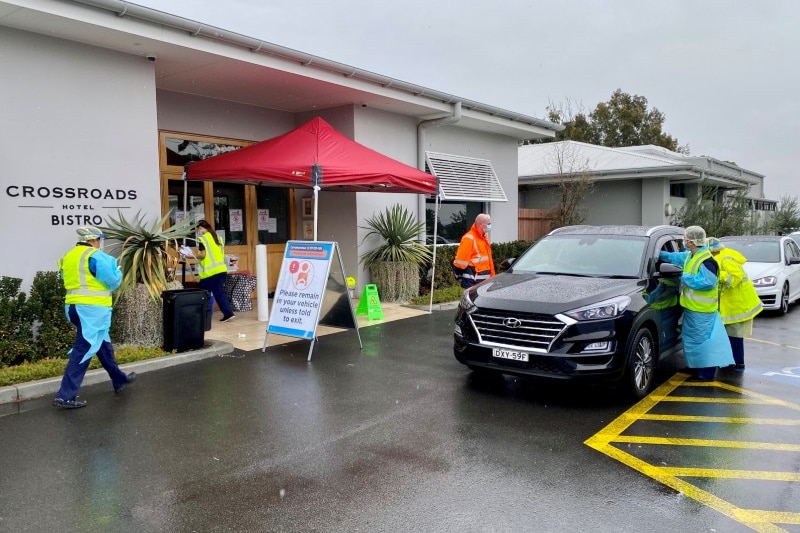 Testing is taking place at the Crossroads Hotel in Casula