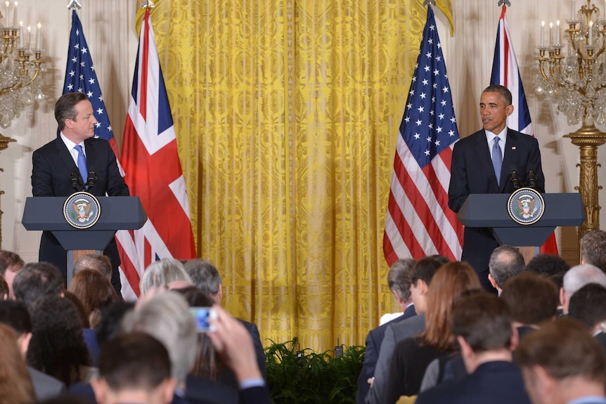 US president Barack Obama and Britain's prime minister David Cameron