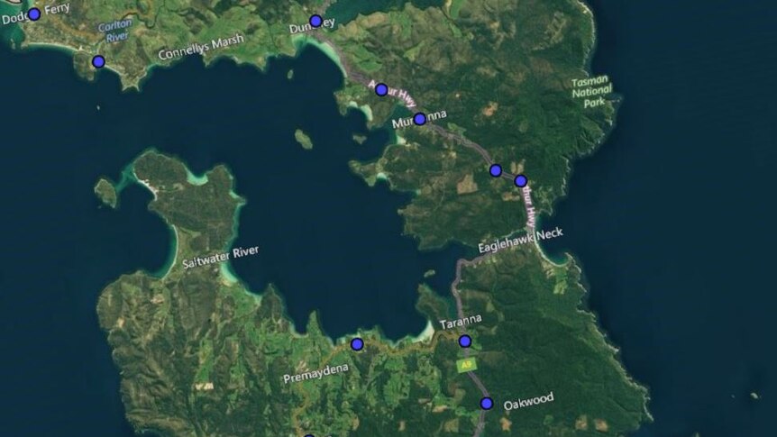 Mobile black spots on Tasman and Forestier peninsulars
