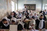 a generic photo of young girls in an afghan school 
