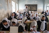 a generic photo of young girls in an afghan school 