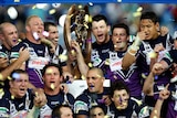 State of jubilation... the Storm made it a clean sweep for Victoria in the NRL and AFL.
