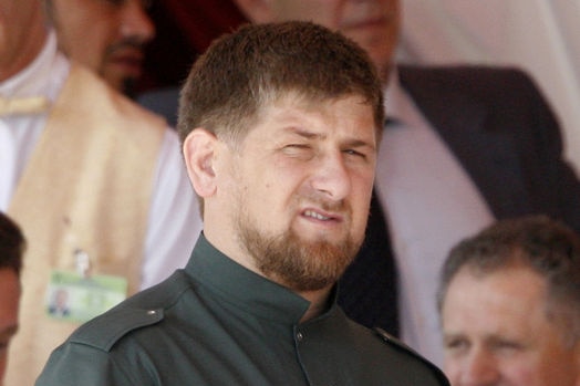 Chechen President Ramzan Kadyrov attends the presidential horse race at Moscow's Central Hippodrome