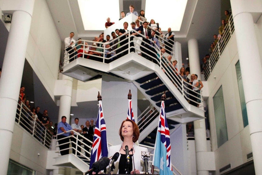 Julia Gillard speaks at the Defence Signals Directorate.