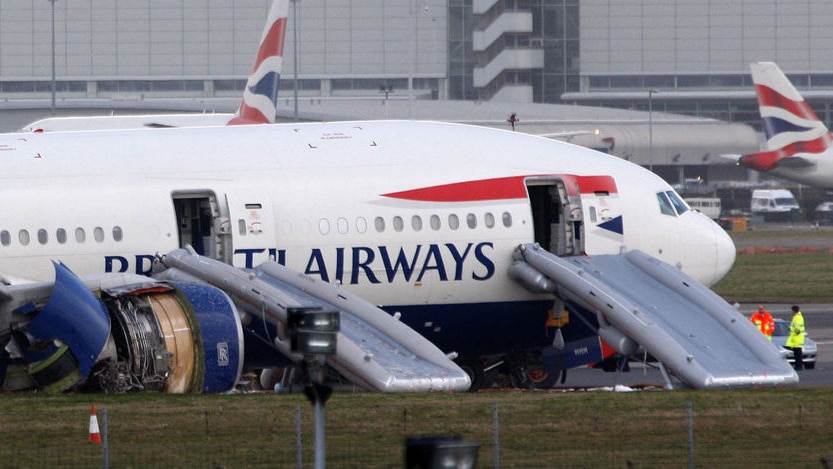 British Airways plane on runway after emergency landing at Heathrow Airport
