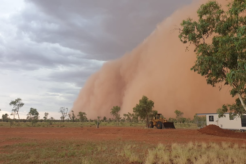 dust storm in outback Queenslnad