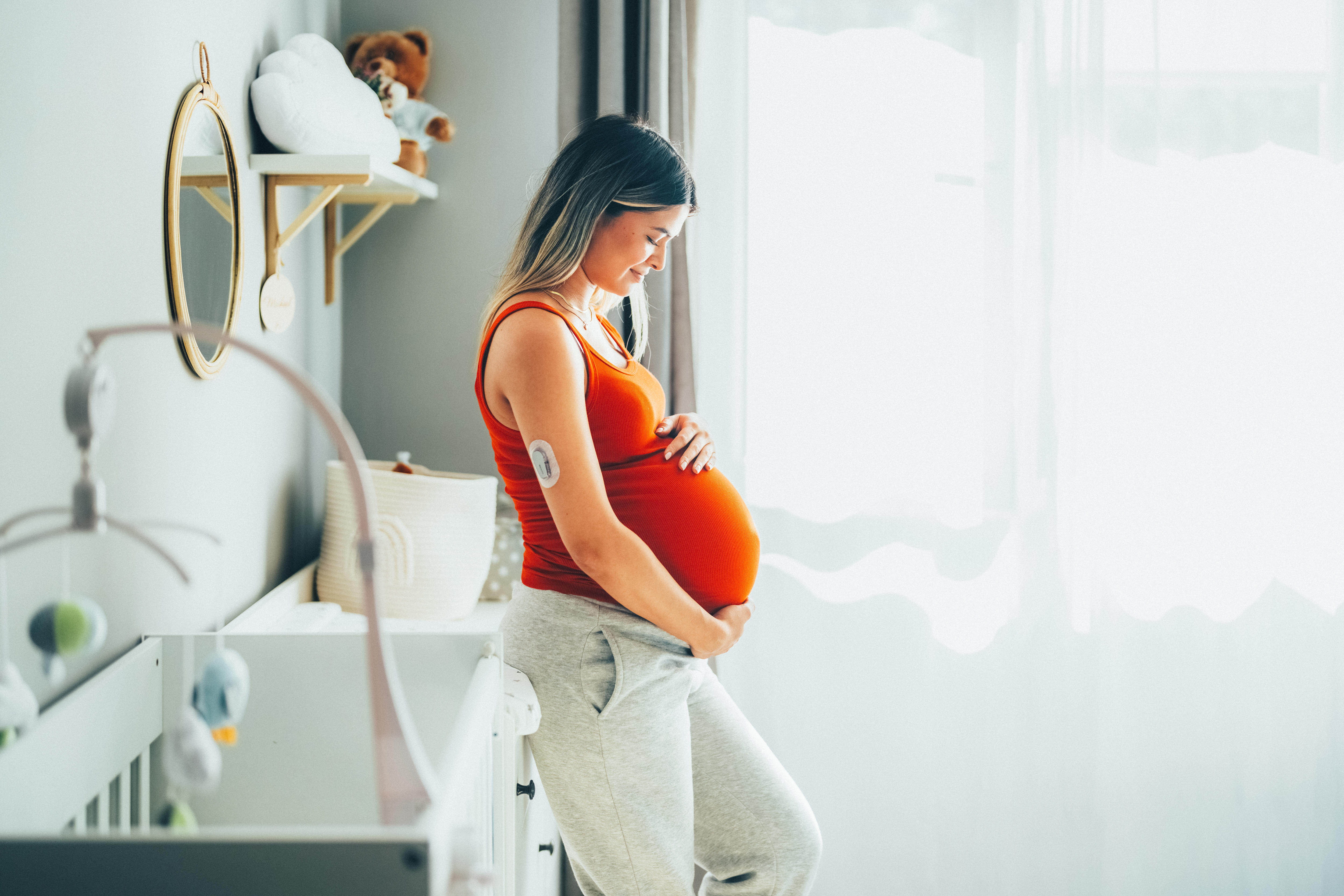 Mother with gestational diabetes