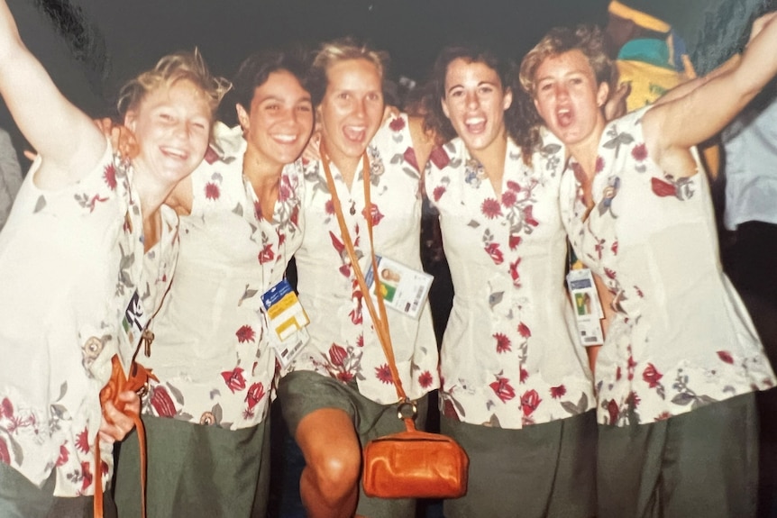 A group female Australian Olympians in 1992 team uniform
