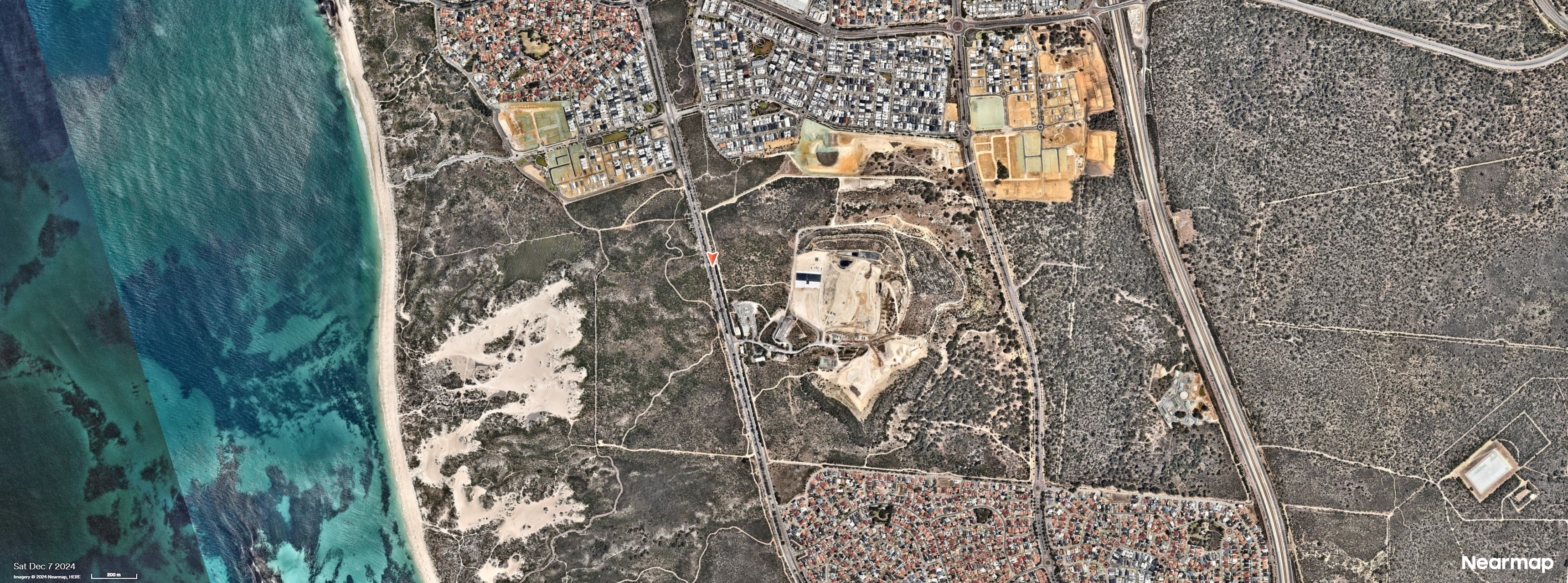 Un vertedero visto desde un satélite en diciembre de 2024