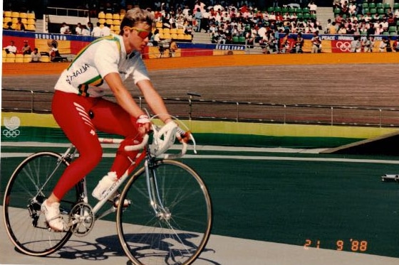 Cyclist Julie Speight competing at the Olympics