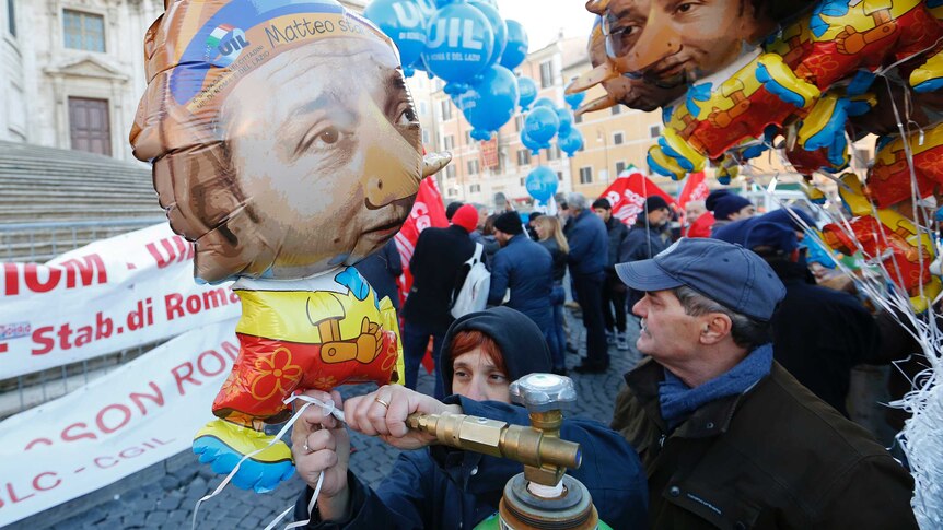 Italian protests over labour reforms