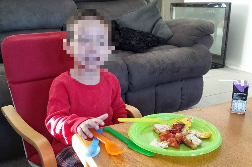 A boy eating food