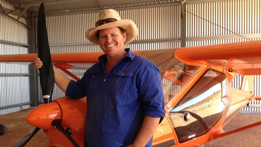 Far-west NSW grazier Luke Mashford uses 'Pumpkin' to muster livestock on his outback property.