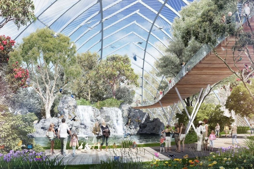 A concept plan of the new aviaries at Cleland Wildlife Park