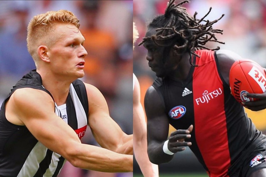 Composite image of Adam Treloar (L) and Anthony McDonald-Tipungwuti (R)
