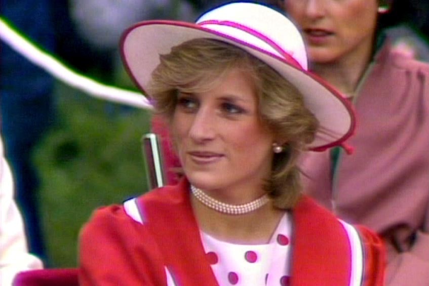 Princess Diana listens at an event during the 1983 royal tour of Australia.