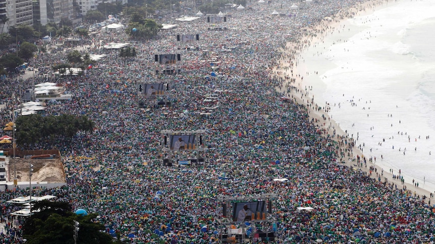About 3 million pack Copacabana beach for Pope's mass