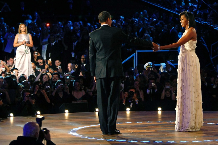 Barack Obama and first lady Michelle have their first dance