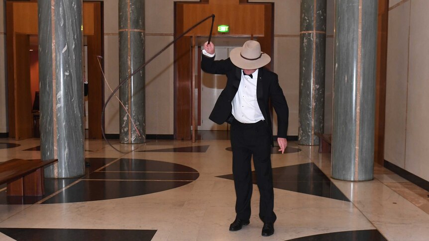 Barnaby Joyce cracks the whip at the Midwinter Ball