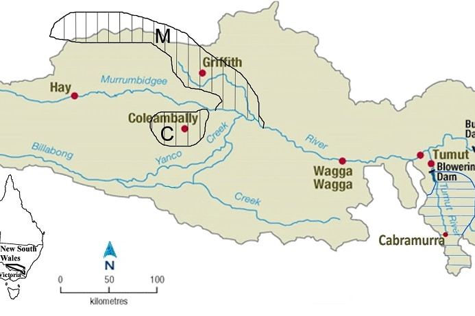 A map of the Murrumbidgee Irriation Area