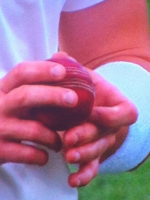 Sri Lankan media alleges that this TV footage shows Australian paceman Peter Siddle picking at the seam.