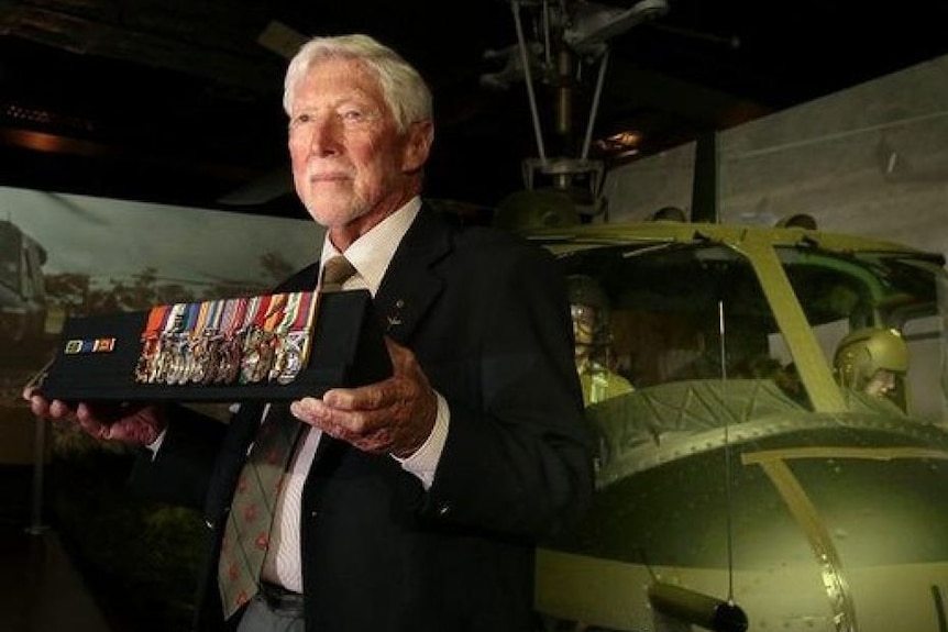 Harry Smith with his service medals