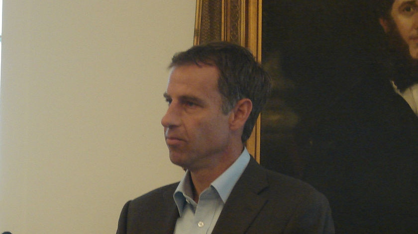 Tasmanian Greens leader Nick McKim at the declaration of the 2010 poll.