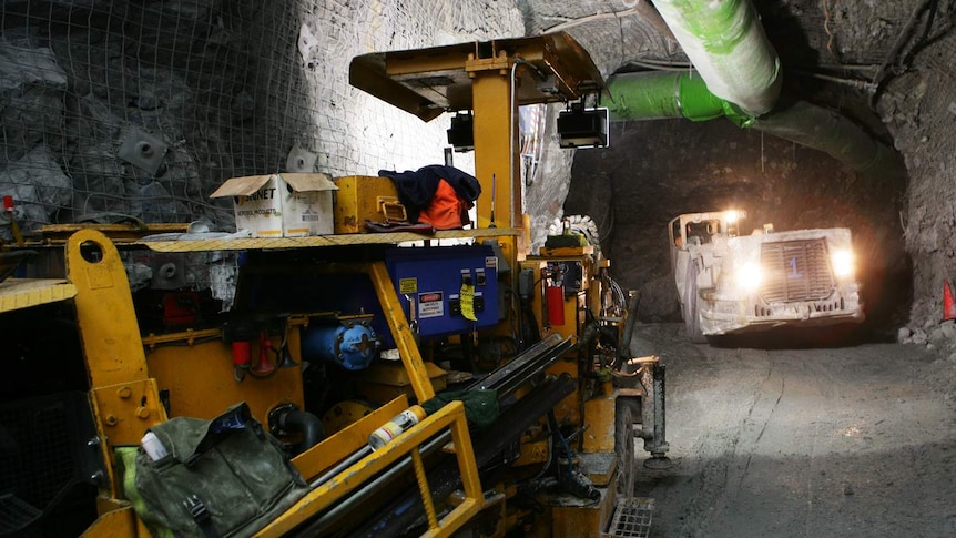 Machinery in an underground mine