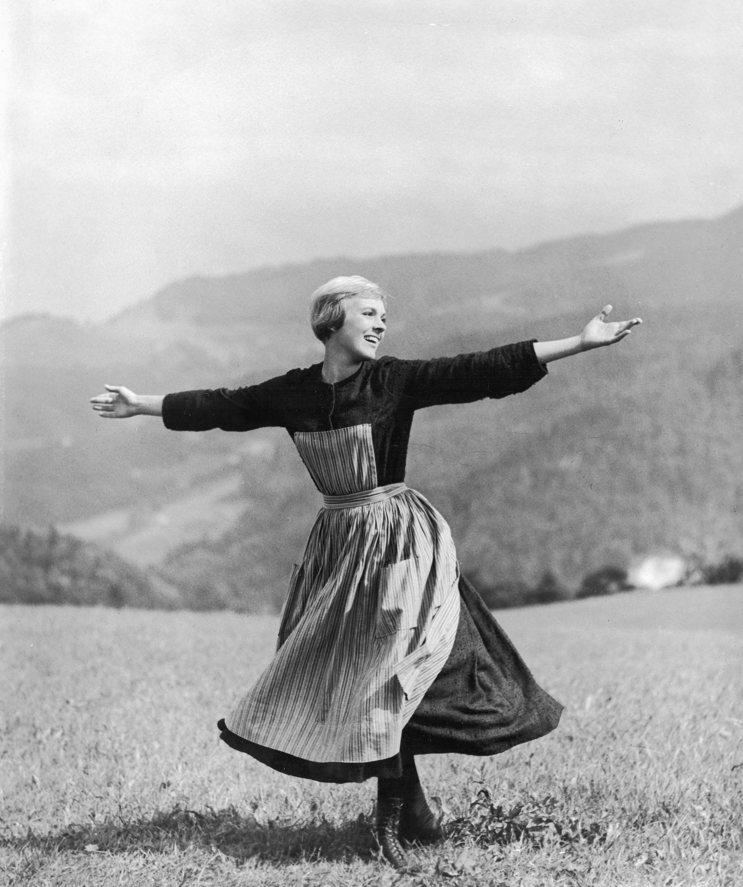 Julie Andrews portrays Maria, in an opening scene from the 1965 film “The Sound of Music”