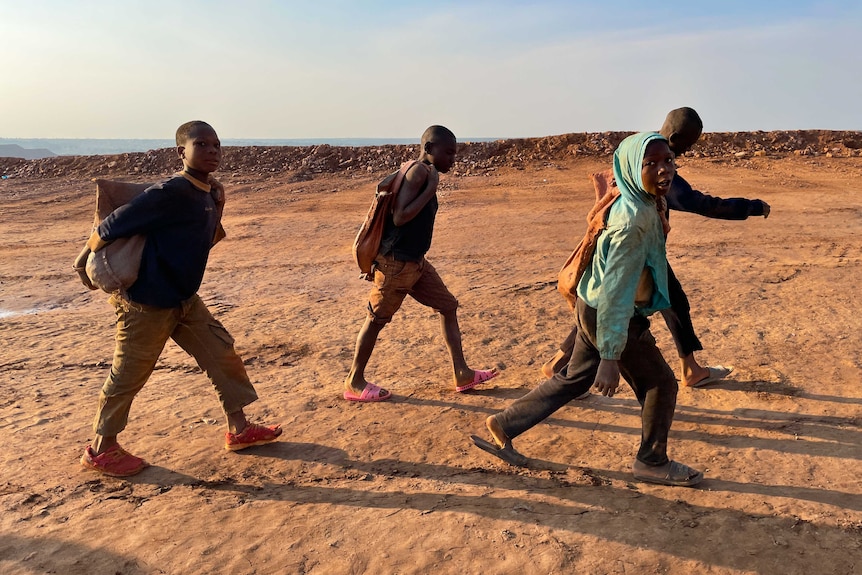 Children walking.