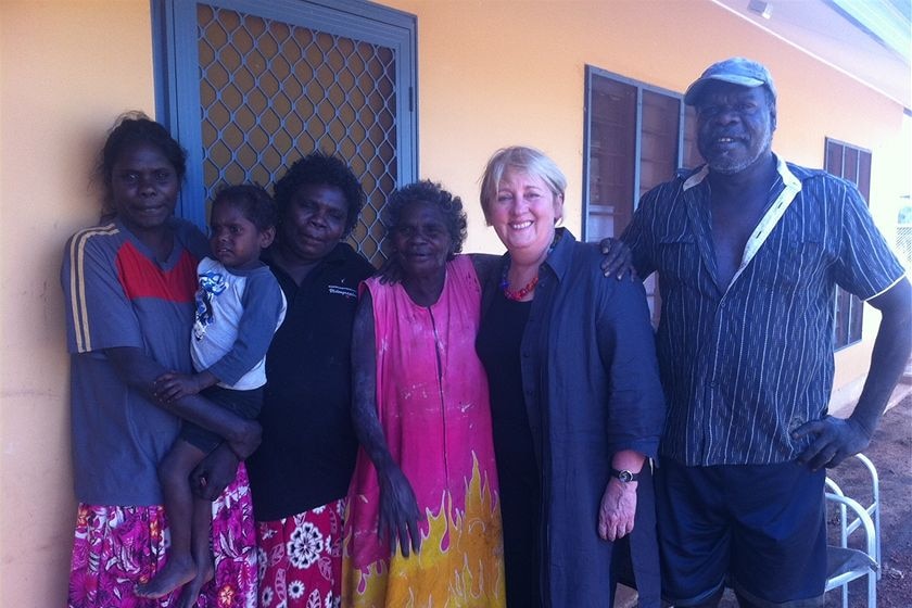 Federal Indigenous Affairs Minister Jenny Macklin visits a family living in Maningrida