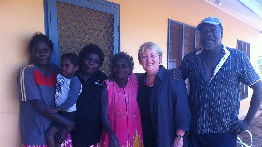 Federal Indigenous Affairs Minister Jenny Macklin visits a family living in Maningrida