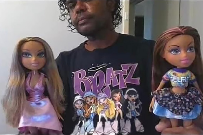 Terence Kelly with Bratz dolls