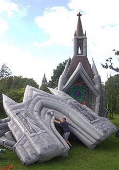 Blow-up church delivers missionary puff - ABC News
