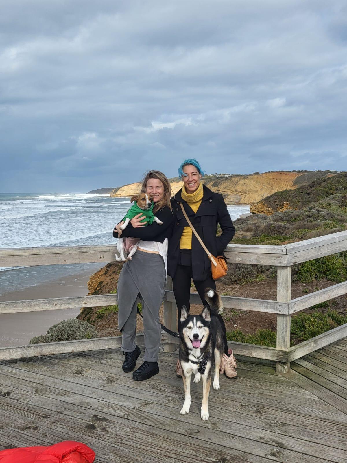 Ella and Tania at the beach
