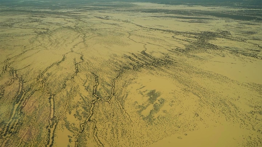 Aerial shot of lake eyre basin