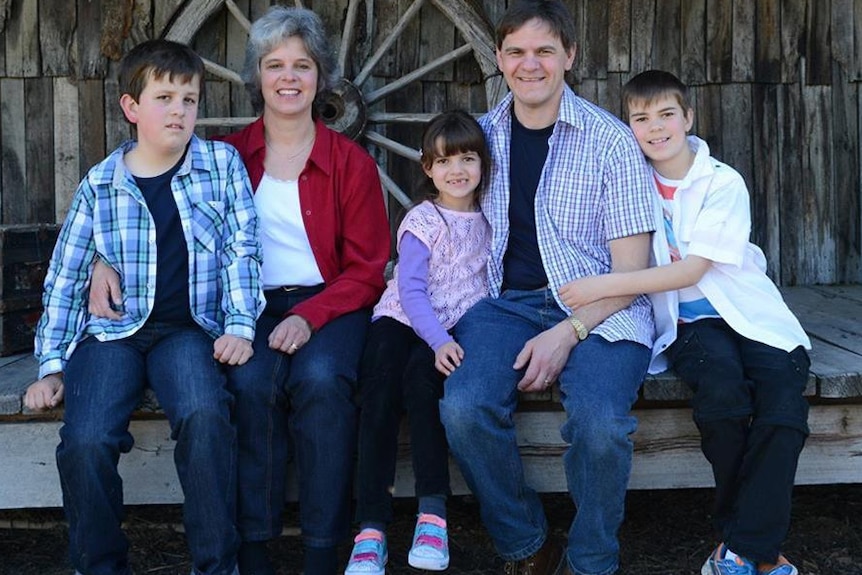 Luke Shambrook (far left) and his family