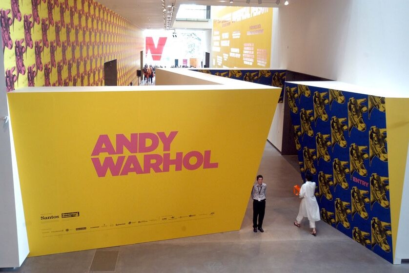 A woman walks into Australia's first Andy Warhol retrospective