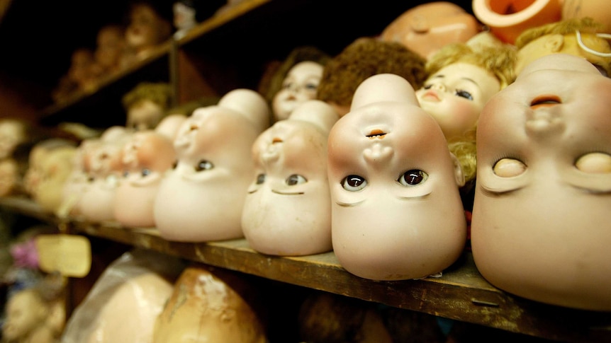 Antique porcelain dolls heads